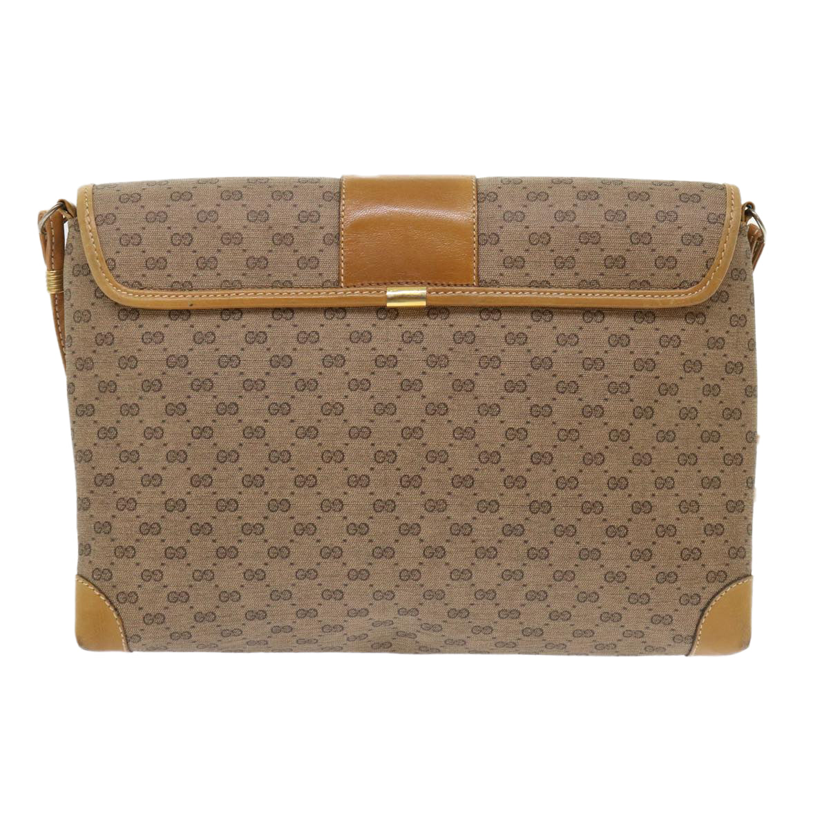 GUCCI Micro GG Canvas Shoulder Bag PVC Leather Beige 14•001•5364 Auth ep1026