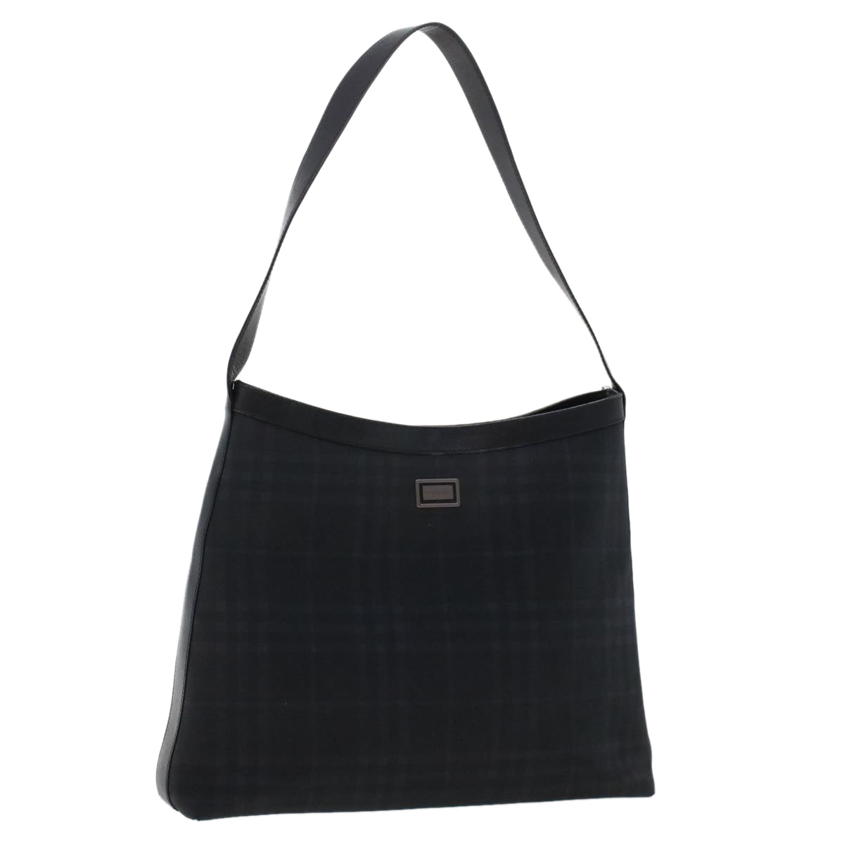 BURBERRY Nova Check Shoulder Bag Nylon Black Auth ep1027