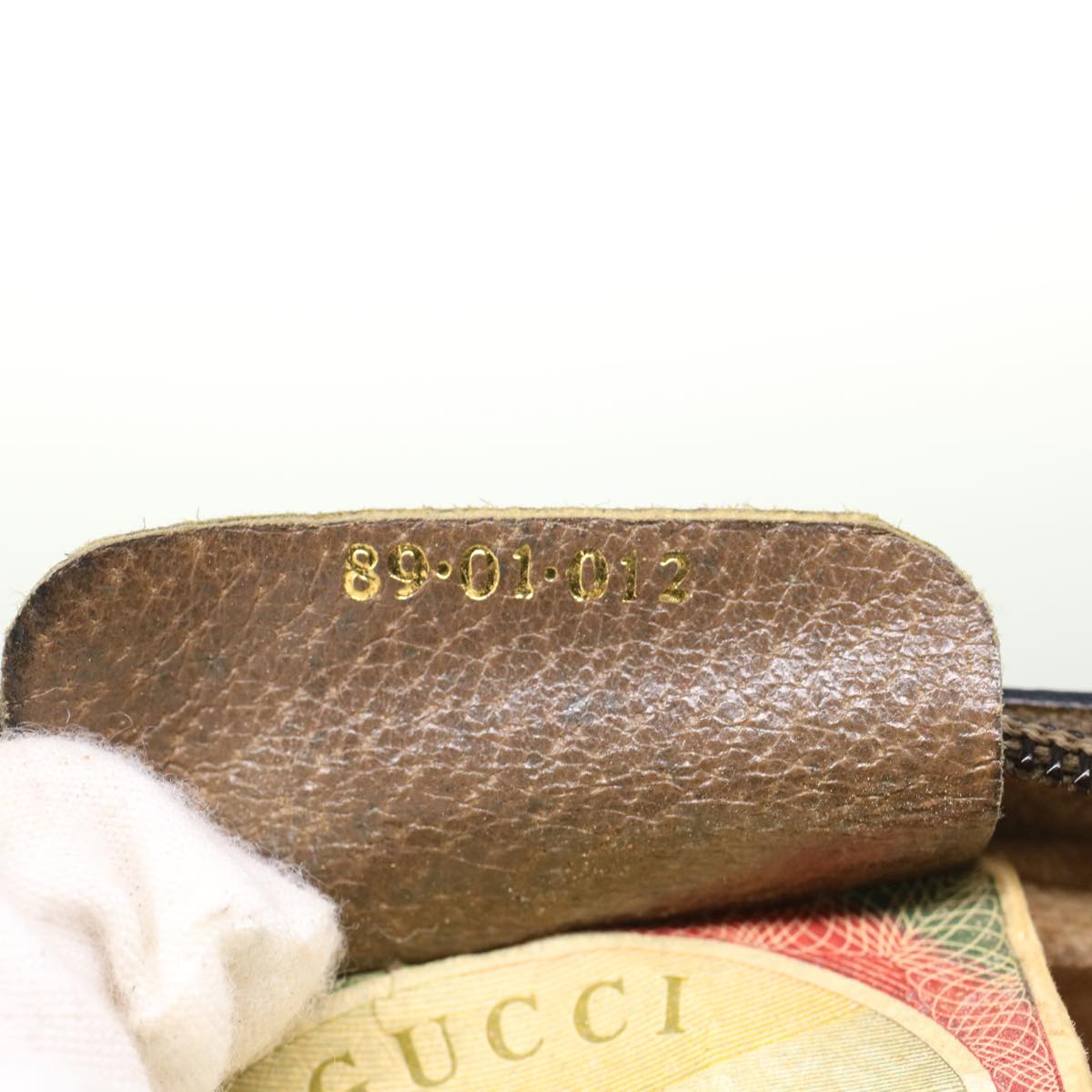 GUCCI GG Canvas Web Sherry Line Clutch Bag Beige Red Green 89.01.012 Auth ep1040