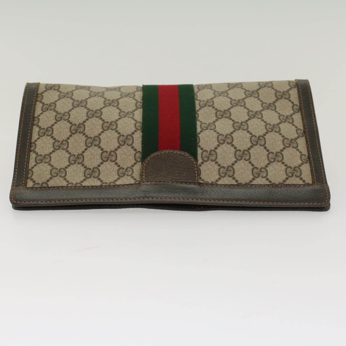 GUCCI GG Canvas Web Sherry Line Clutch Bag Beige 41•014•2125•28 Auth ep1043