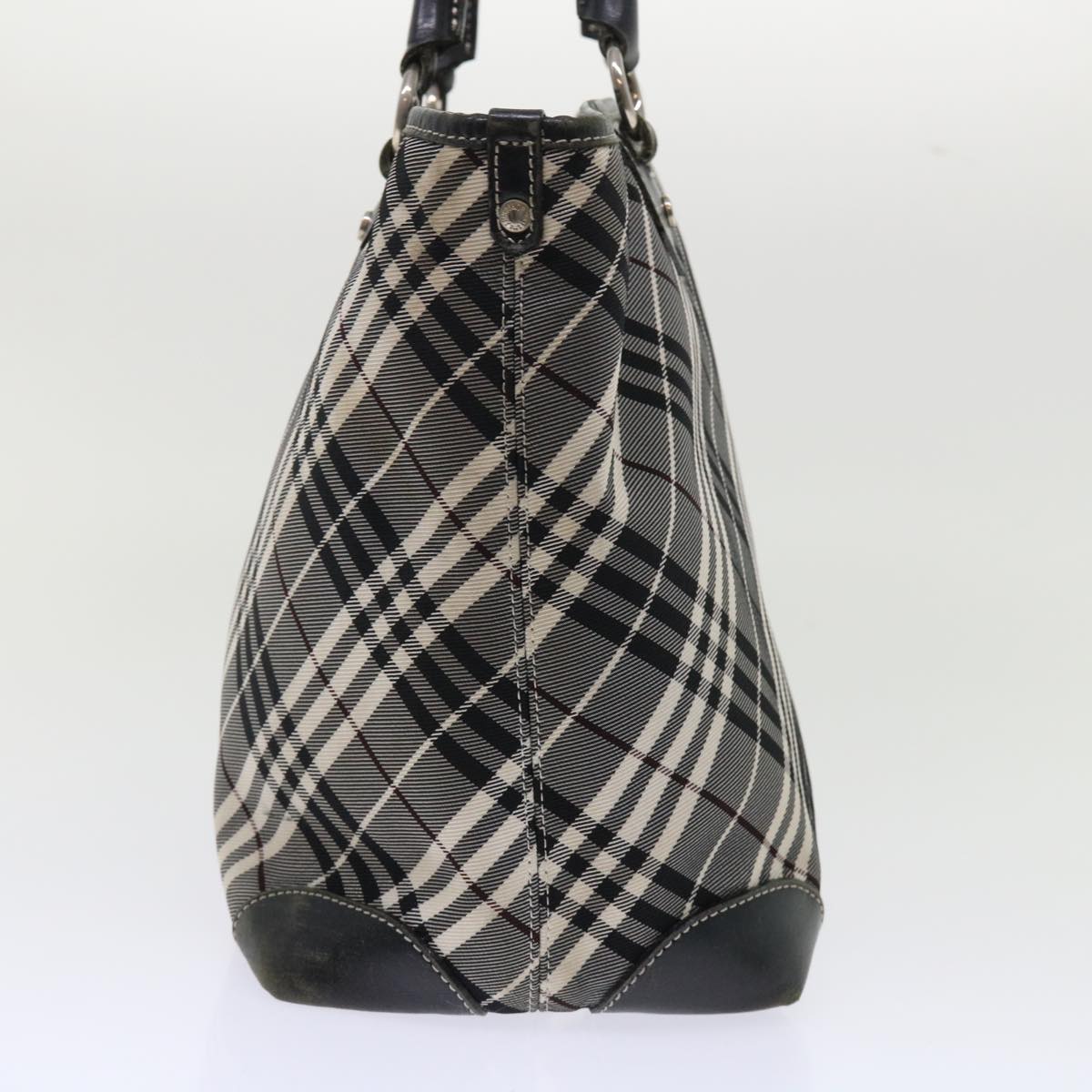 BURBERRY Nova Check Blue Label Tote Bag Nylon Black Auth ep1077