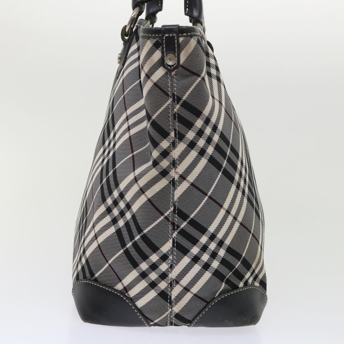 BURBERRY Nova Check Blue Label Tote Bag Nylon Black Auth ep1077