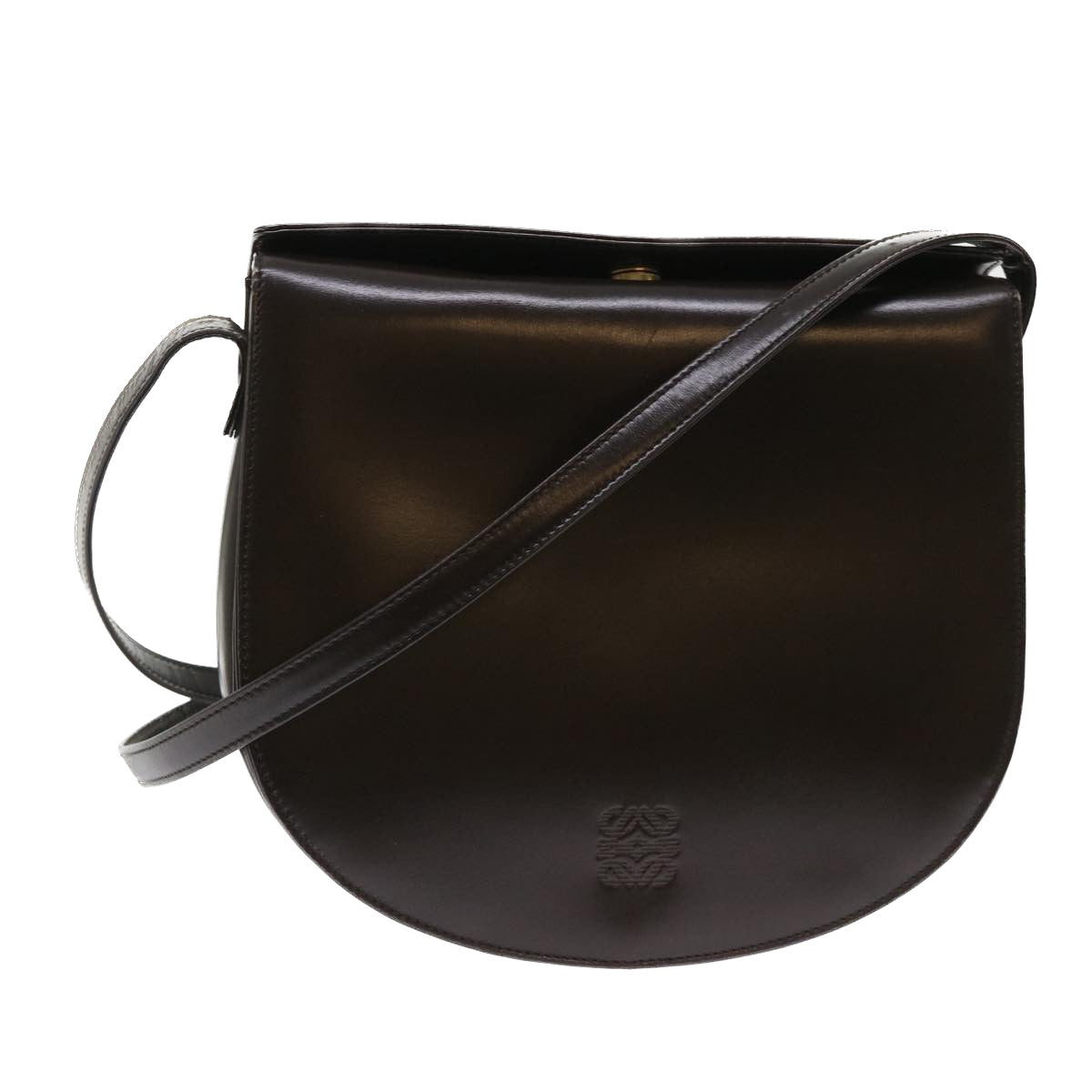 LOEWE Shoulder Bag Leather Brown Auth ep1089