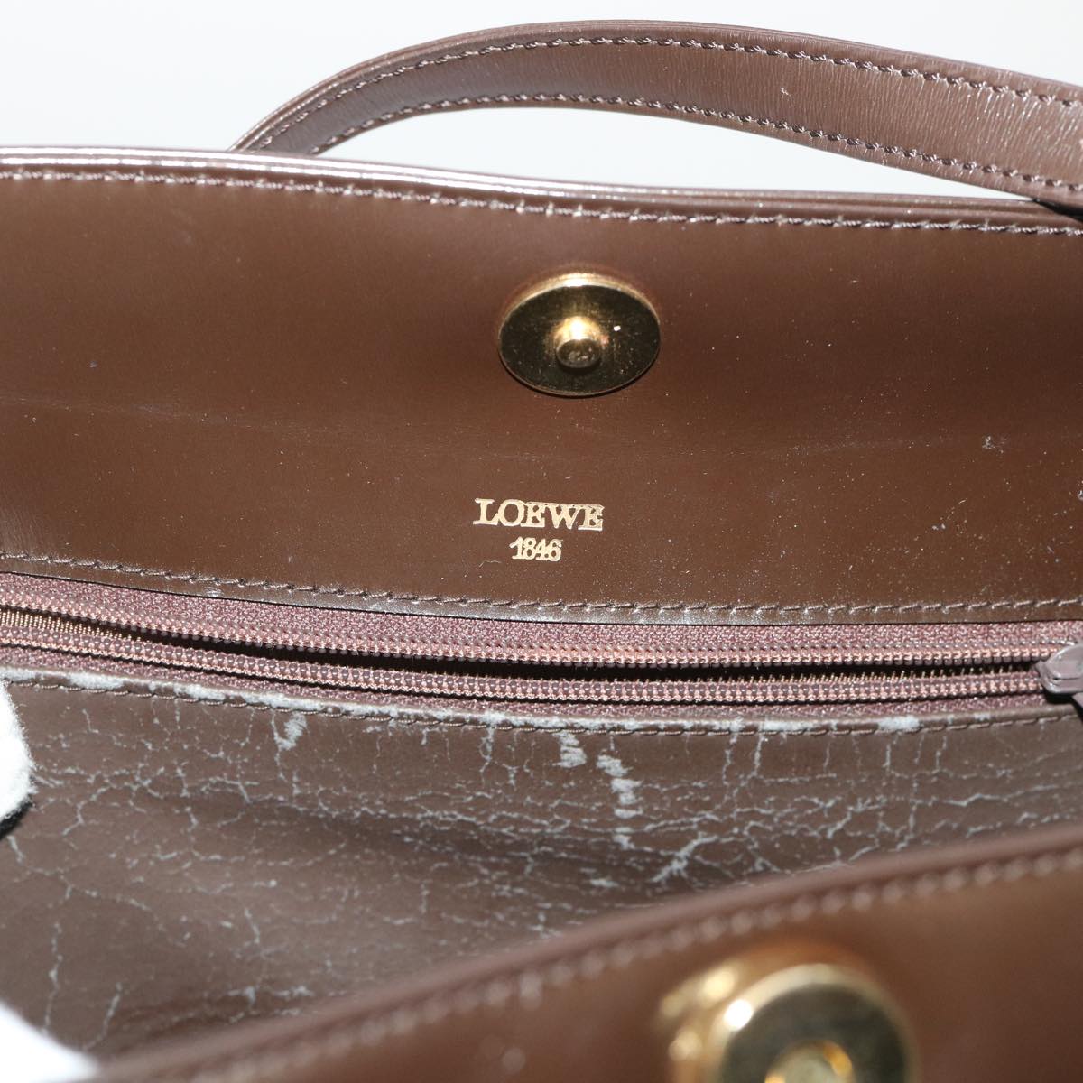 LOEWE Shoulder Bag Leather Brown Auth ep1089