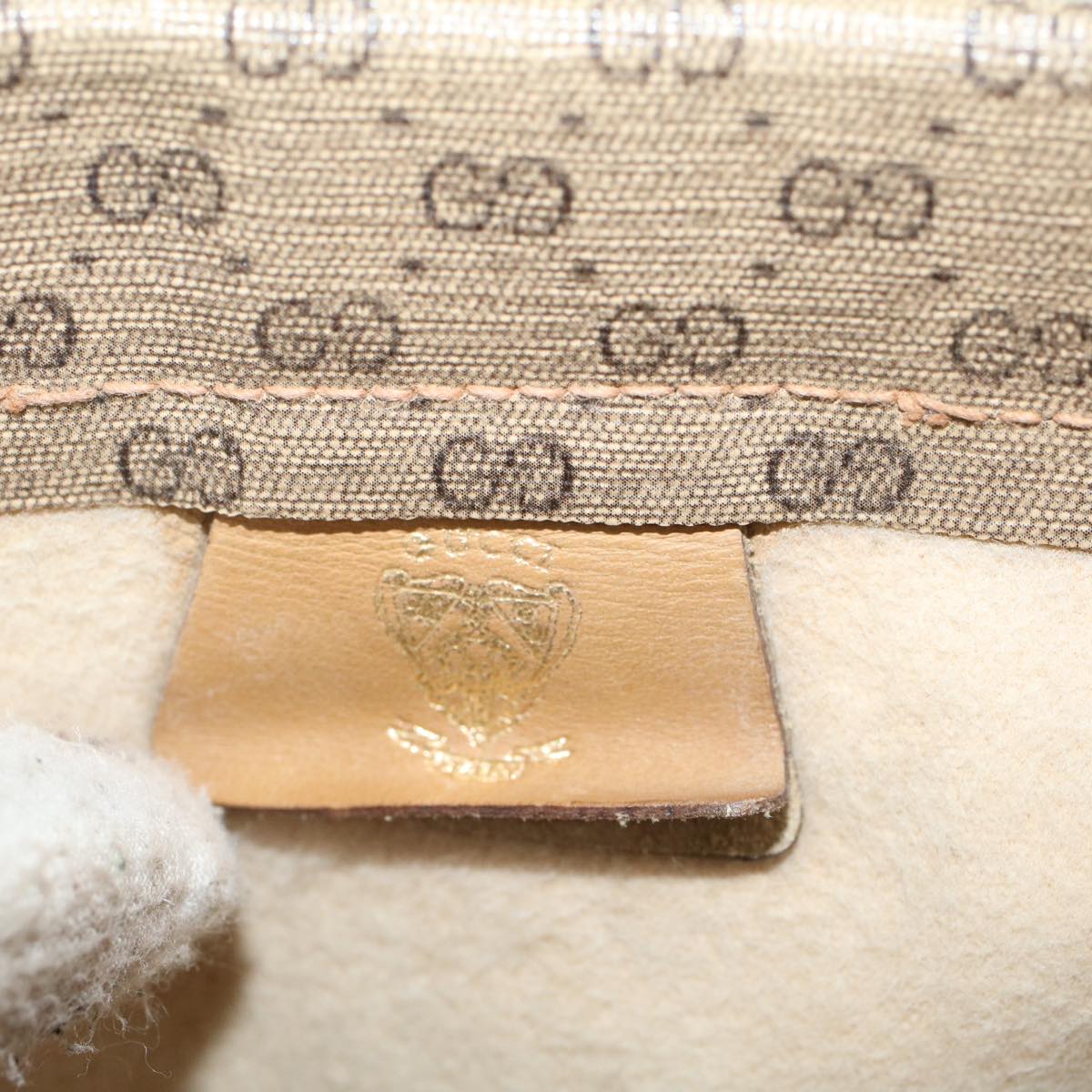 GUCCI Micro GG Canvas Clutch Bag PVC Leather Beige 67-039-5229 Auth ep1090