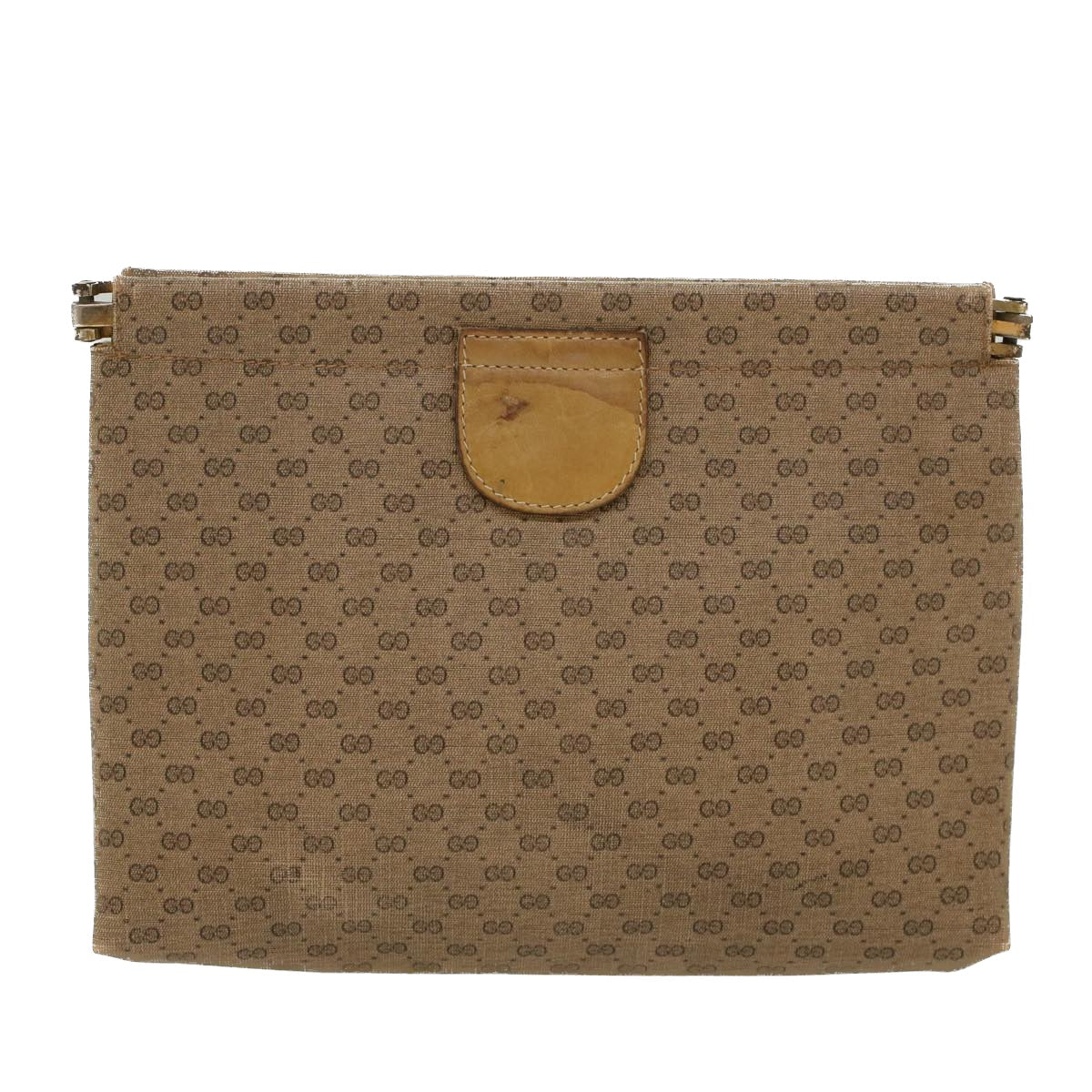 GUCCI Micro GG Canvas Clutch Bag PVC Leather Beige 67-039-5229 Auth ep1090 - 0