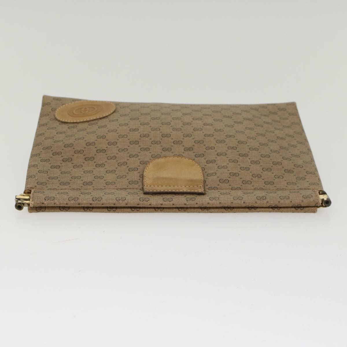 GUCCI Micro GG Canvas Clutch Bag PVC Leather Beige 67-039-5229 Auth ep1090