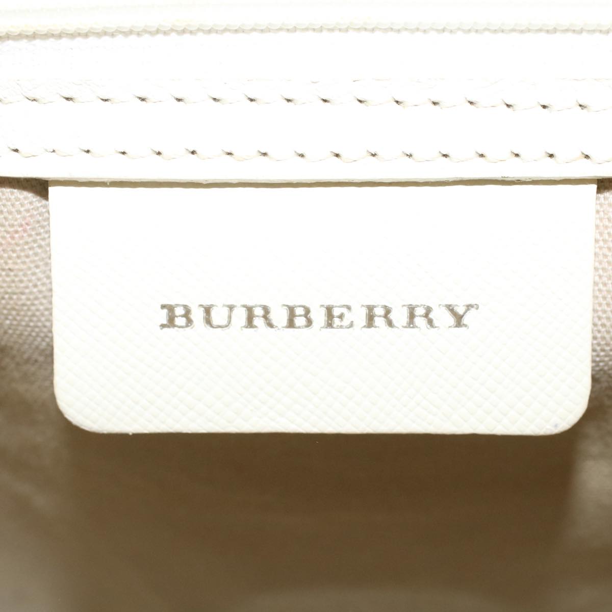 BURBERRY Nova Check Hand Bag Nylon Leather Beige Auth ep1096