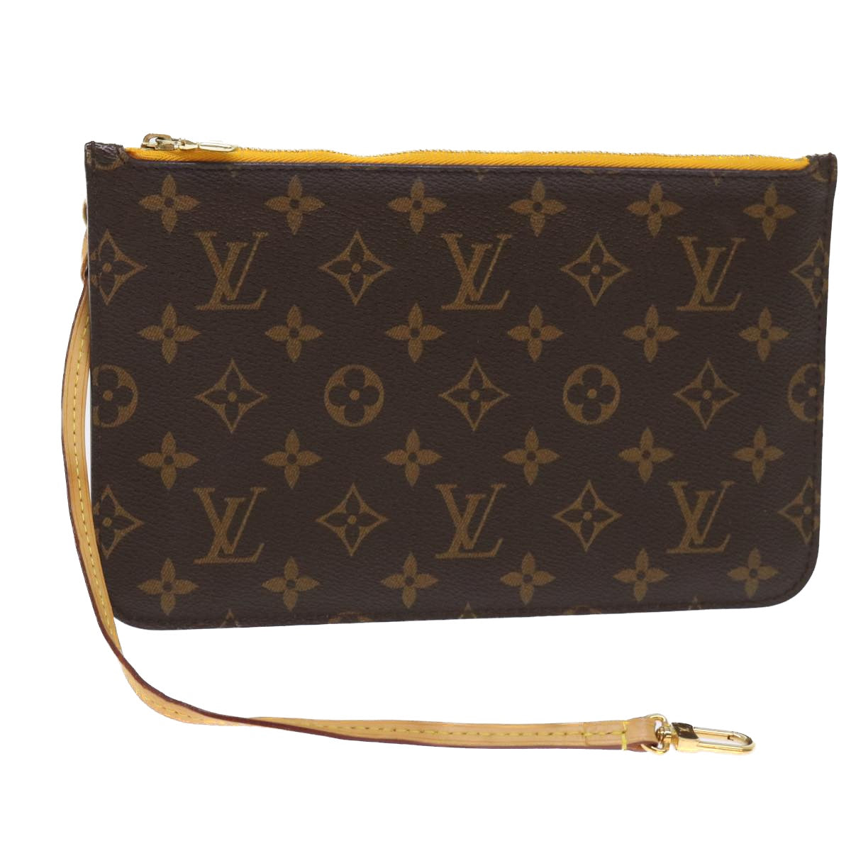 LOUIS VUITTON Monogram Neverfull MM Pouch Accessory Pouch Mimosa LV Auth ep1100