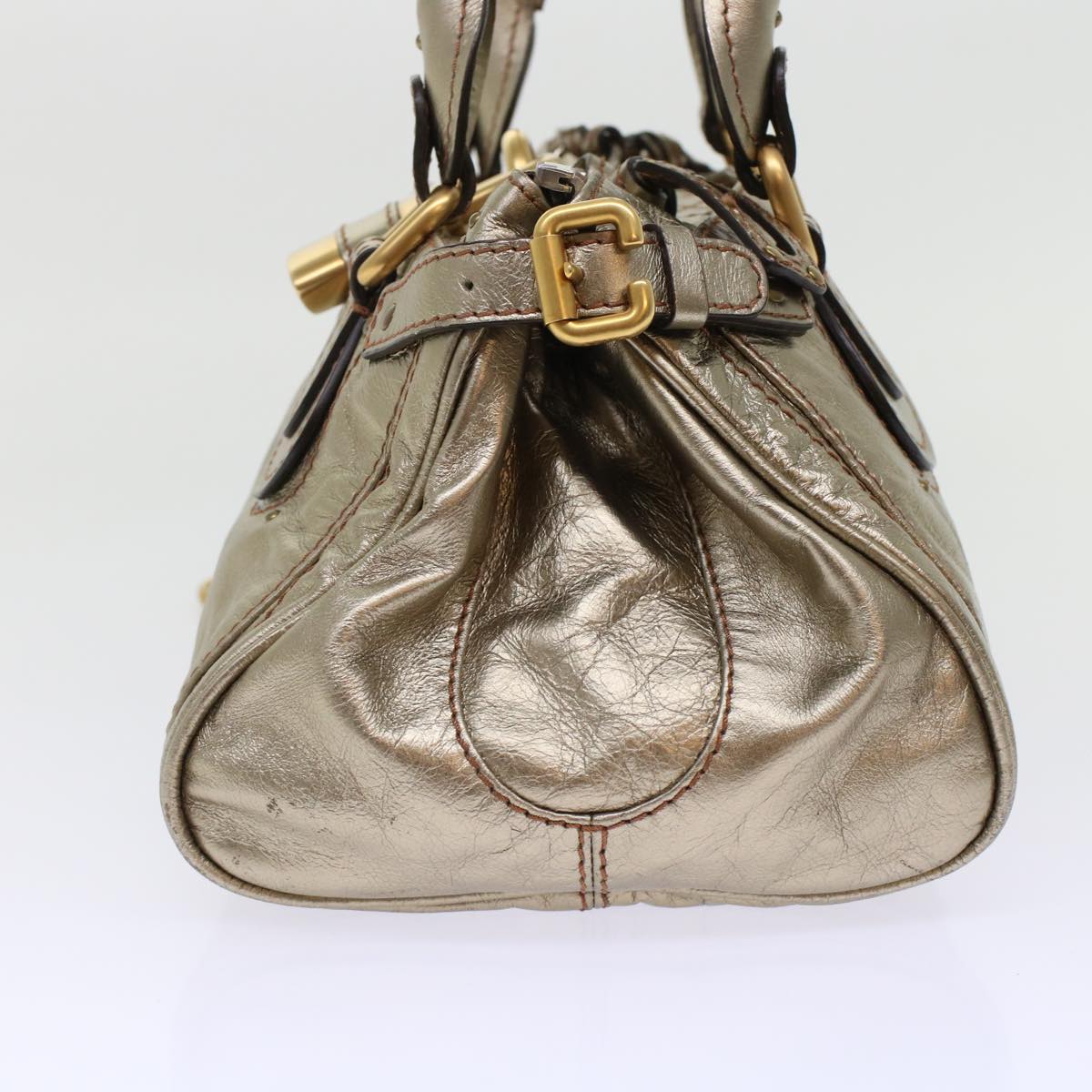 Chloe Paddington Hand Bag Leather Gold Auth ep1116