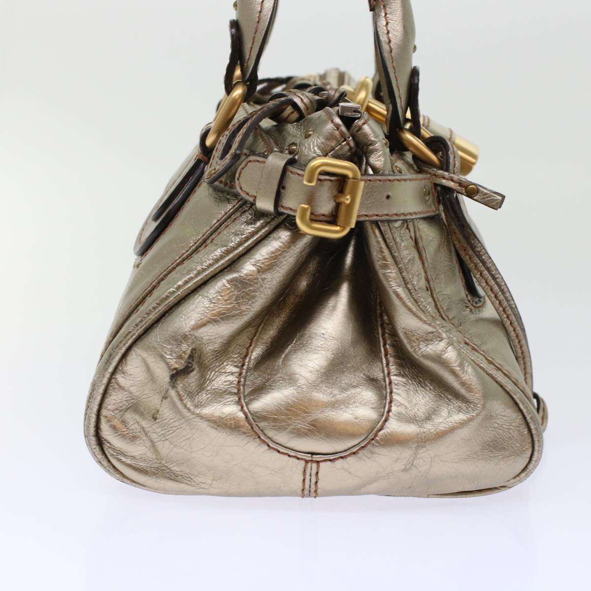 Chloe Paddington Hand Bag Leather Gold Auth ep1116