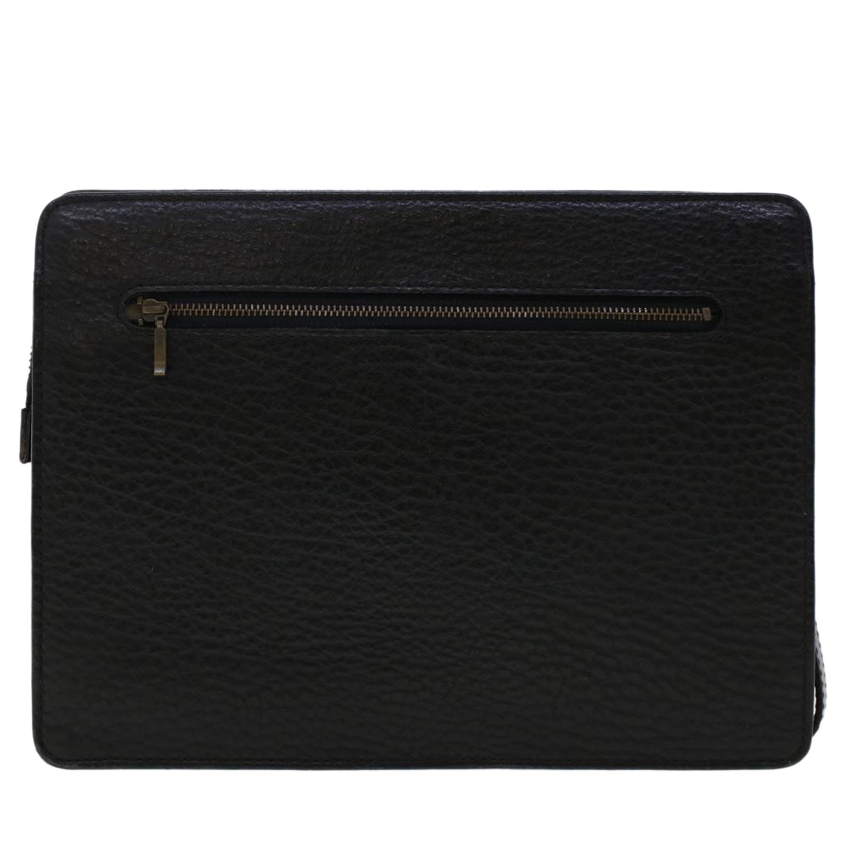 Burberrys Clutch Bag Leather Black Auth ep1119 - 0