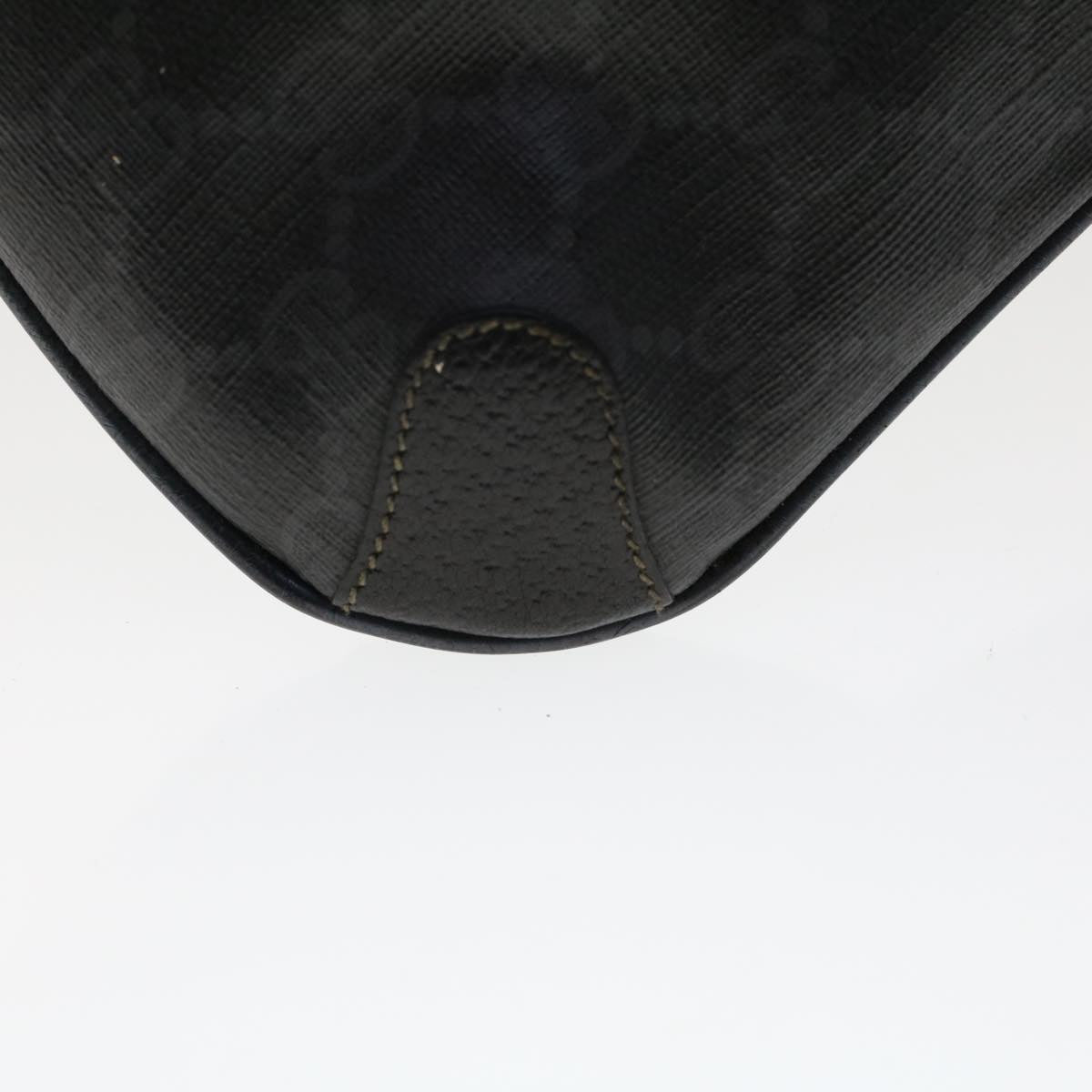 GUCCI GG Canvas Clutch Bag PVC Leather Black 156.02.075 Auth ep1120