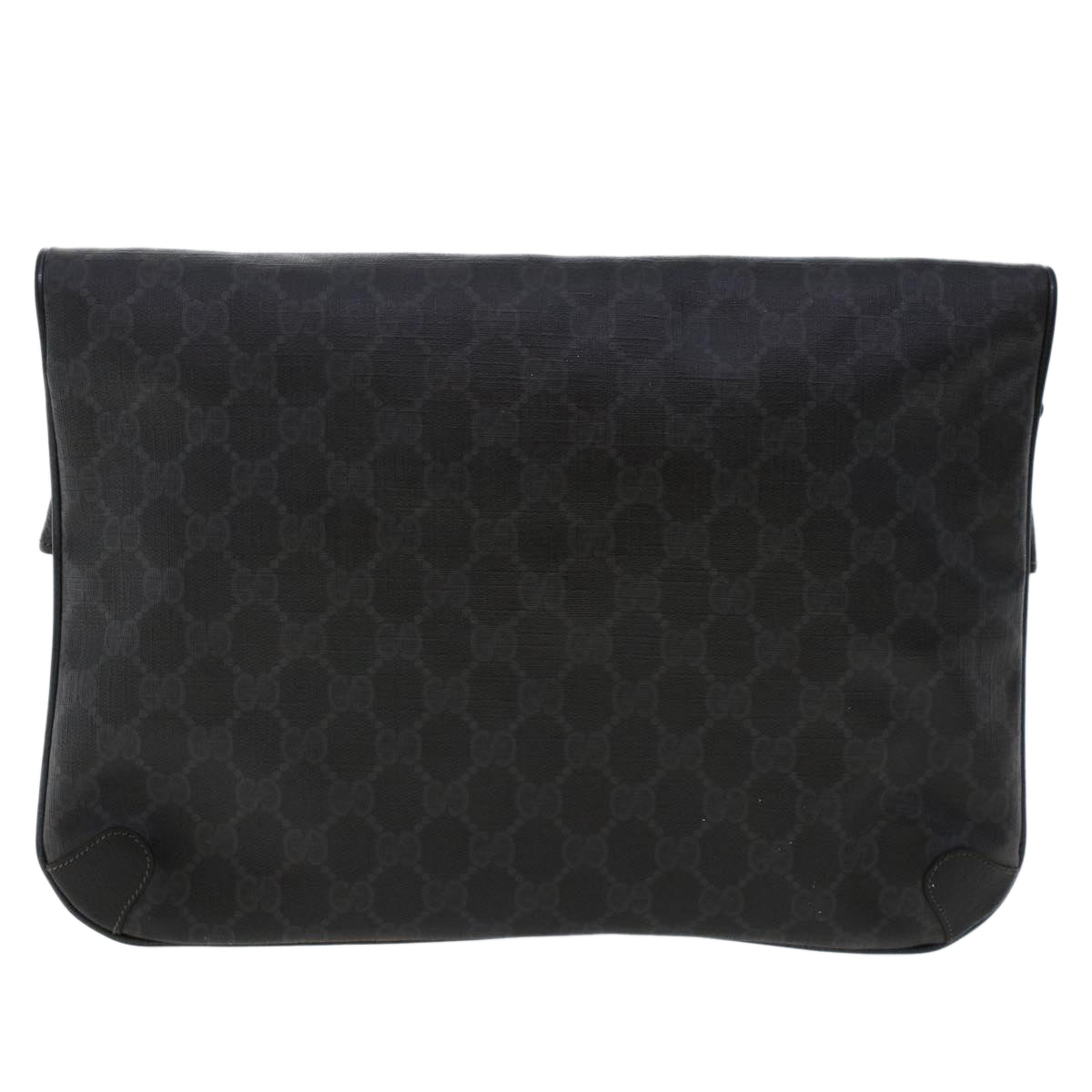 GUCCI GG Canvas Clutch Bag PVC Leather Black 156.02.075 Auth ep1120 - 0