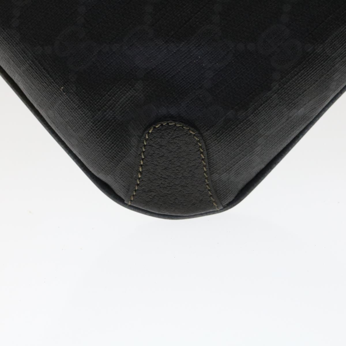 GUCCI GG Canvas Clutch Bag PVC Leather Black 156.02.075 Auth ep1120