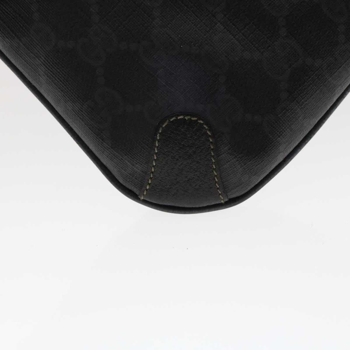 GUCCI GG Canvas Clutch Bag PVC Leather Black 156.02.075 Auth ep1120