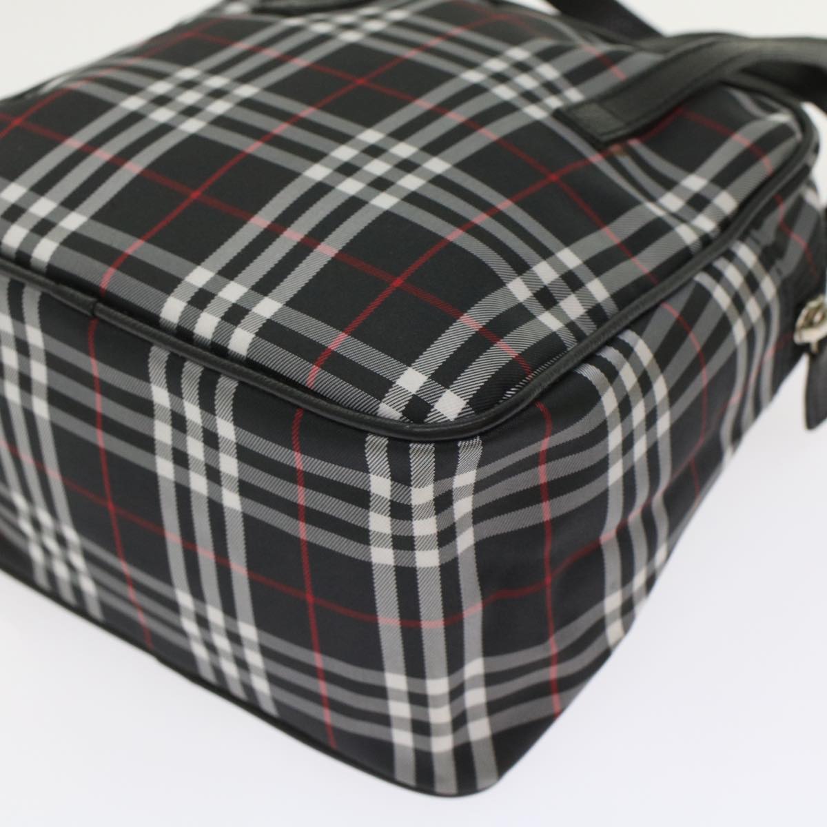 BURBERRY Nova Check Hand Bag Nylon Black Auth ep1123