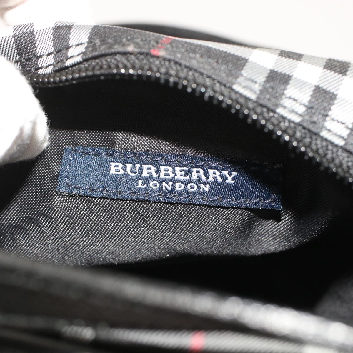 BURBERRY Nova Check Hand Bag Nylon Black Auth ep1123