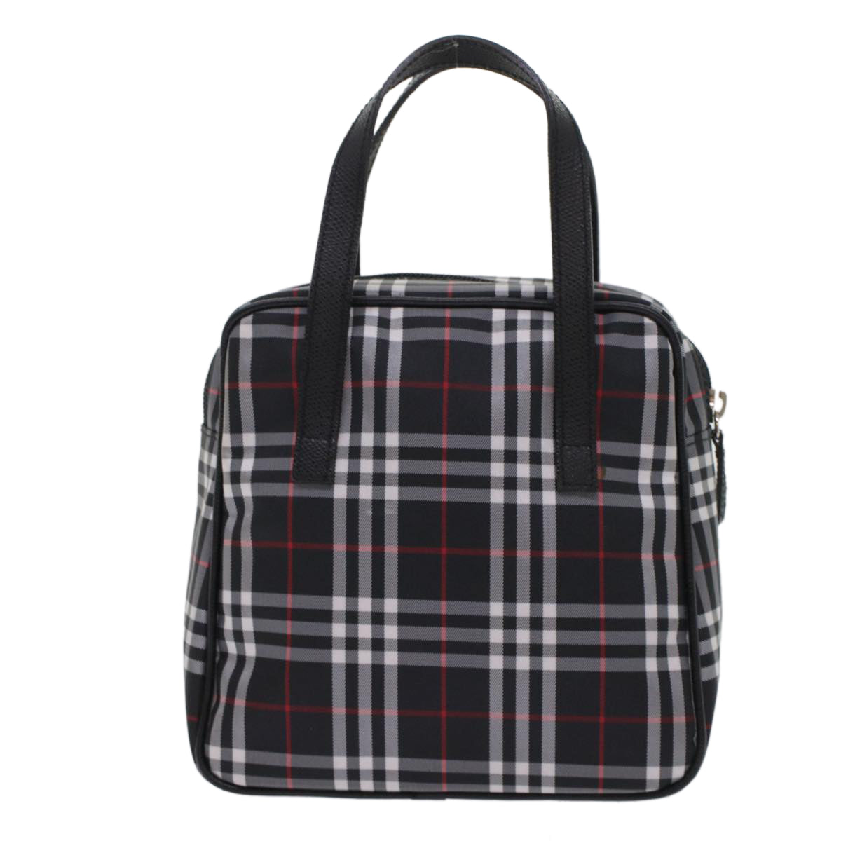 BURBERRY Nova Check Hand Bag Nylon Black Auth ep1123