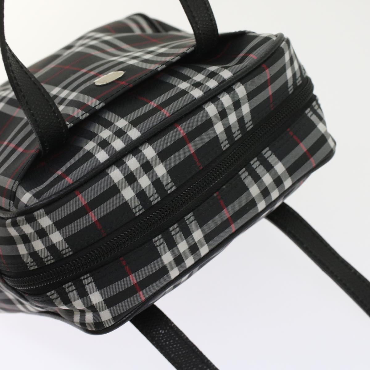 BURBERRY Nova Check Hand Bag Nylon Black Auth ep1123