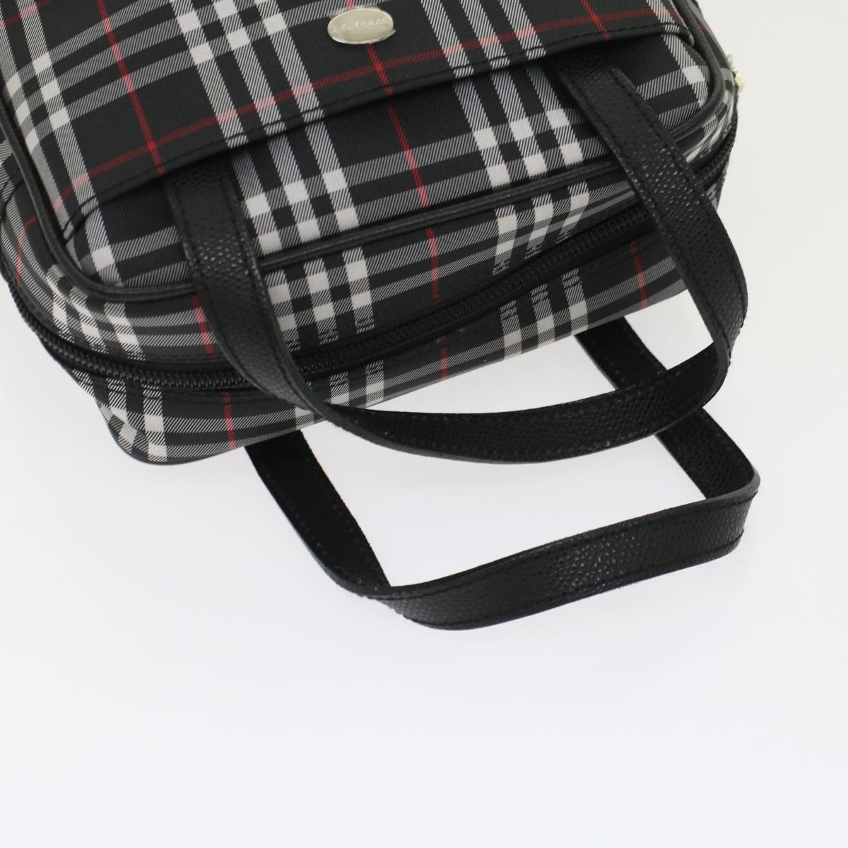 BURBERRY Nova Check Hand Bag Nylon Black Auth ep1123