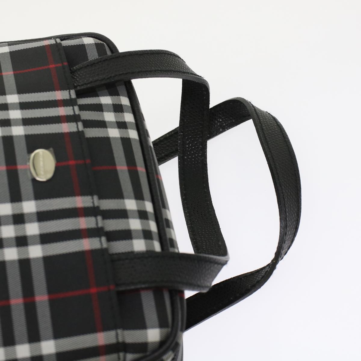 BURBERRY Nova Check Hand Bag Nylon Black Auth ep1123