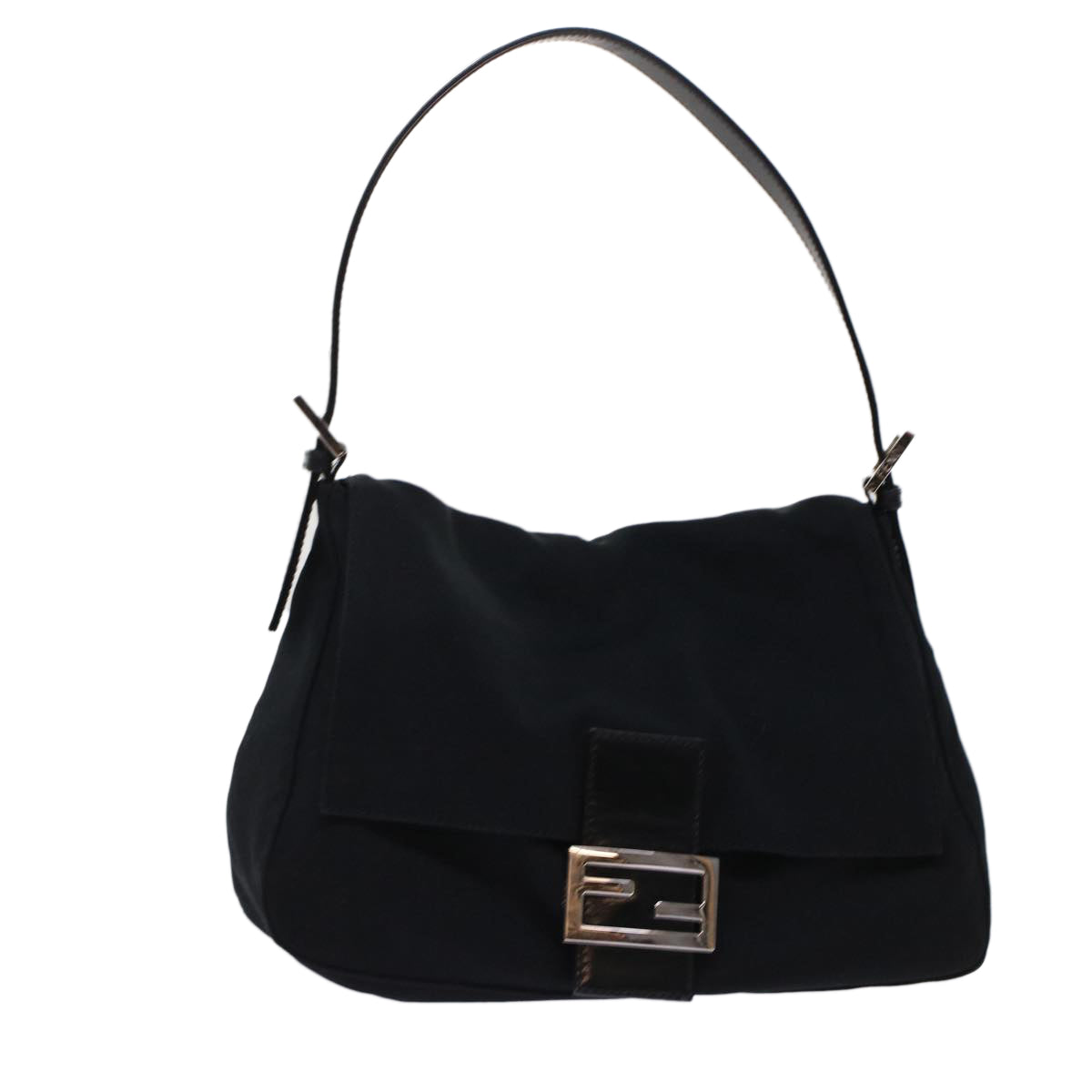 FENDI Mamma Baguette Shoulder Bag Nylon Black Auth ep1157