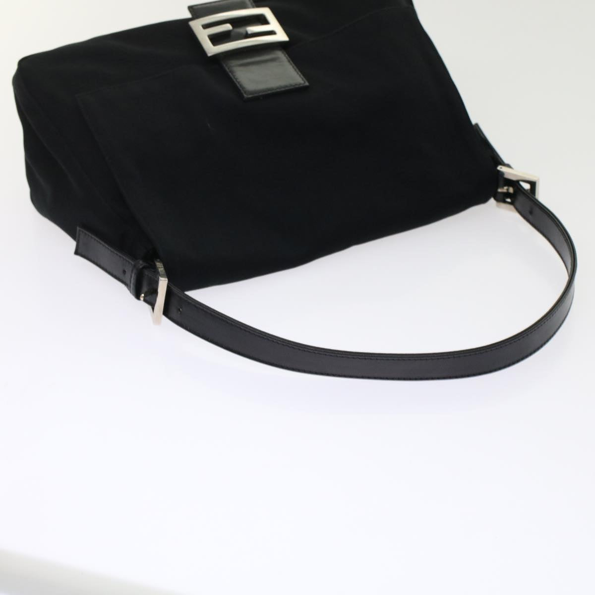 FENDI Mamma Baguette Shoulder Bag Nylon Black Auth ep1157