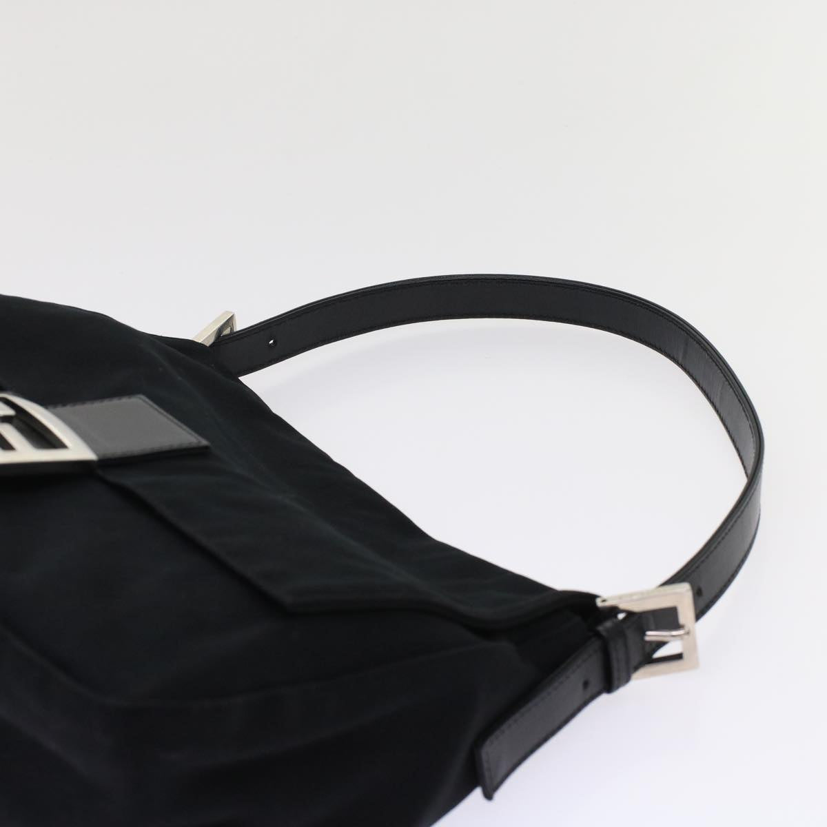 FENDI Mamma Baguette Shoulder Bag Nylon Black Auth ep1157