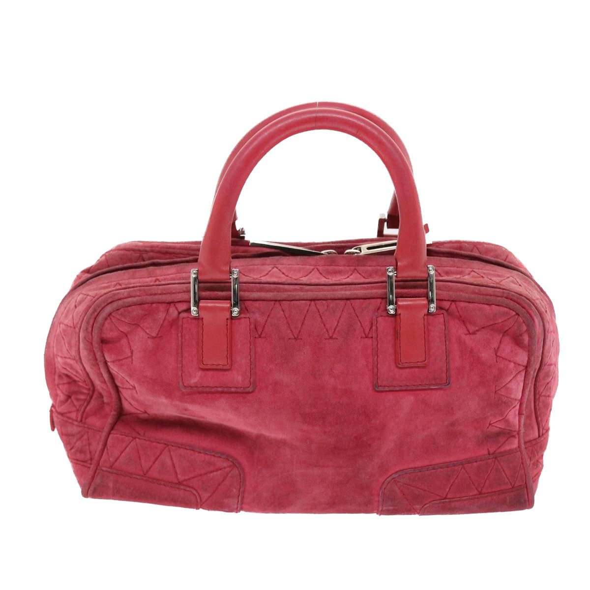 LOEWE Hand Bag Suede Red Auth ep1175 - 0