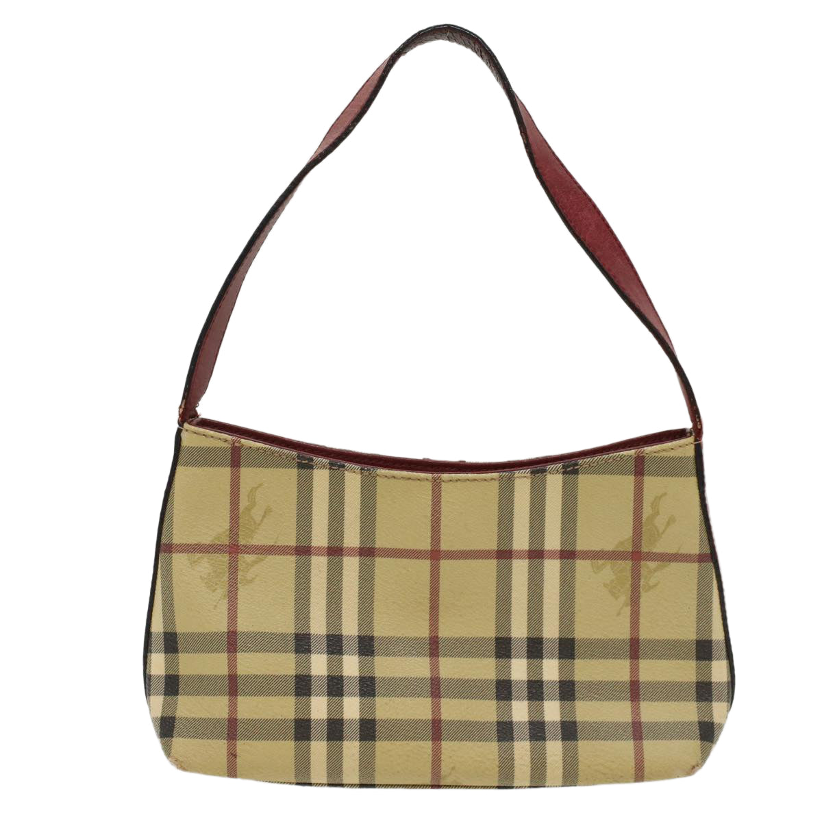 BURBERRY Nova Check Shoulder Bag PVC Leather Beige Auth ep1195 - 0