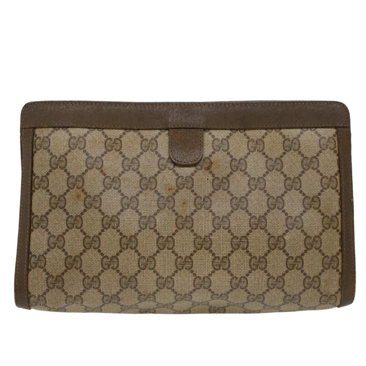 GUCCI GG Canvas Web Sherry Line Clutch Bag Beige Red 56•01•012 Auth ep1196 - 0