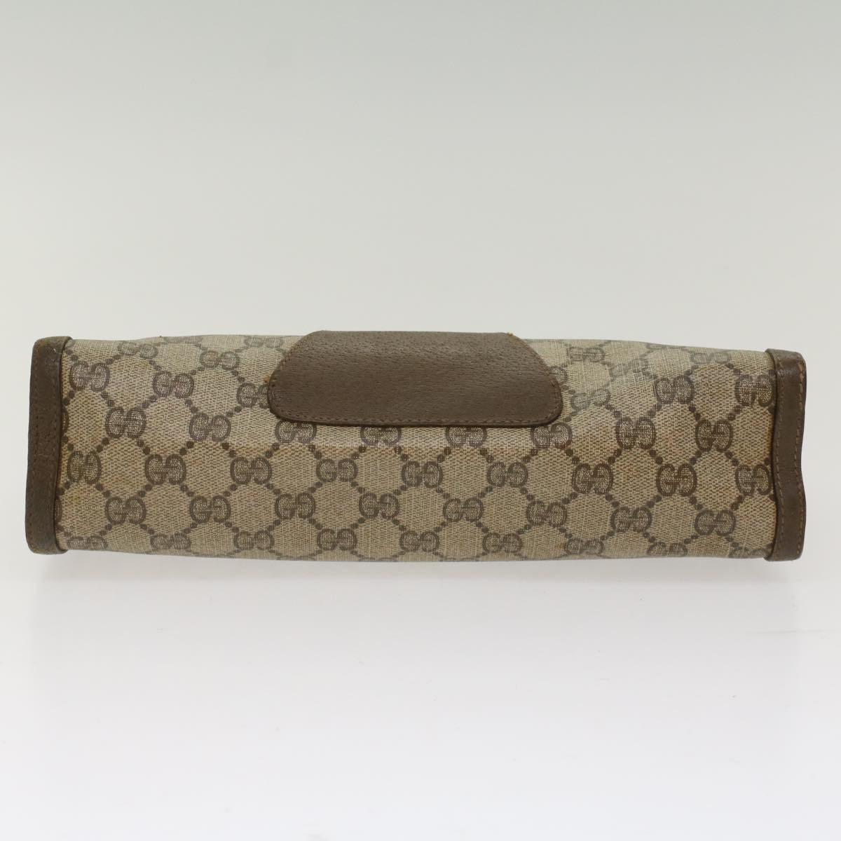 GUCCI GG Canvas Web Sherry Line Clutch Bag Beige Red 56•01•012 Auth ep1196