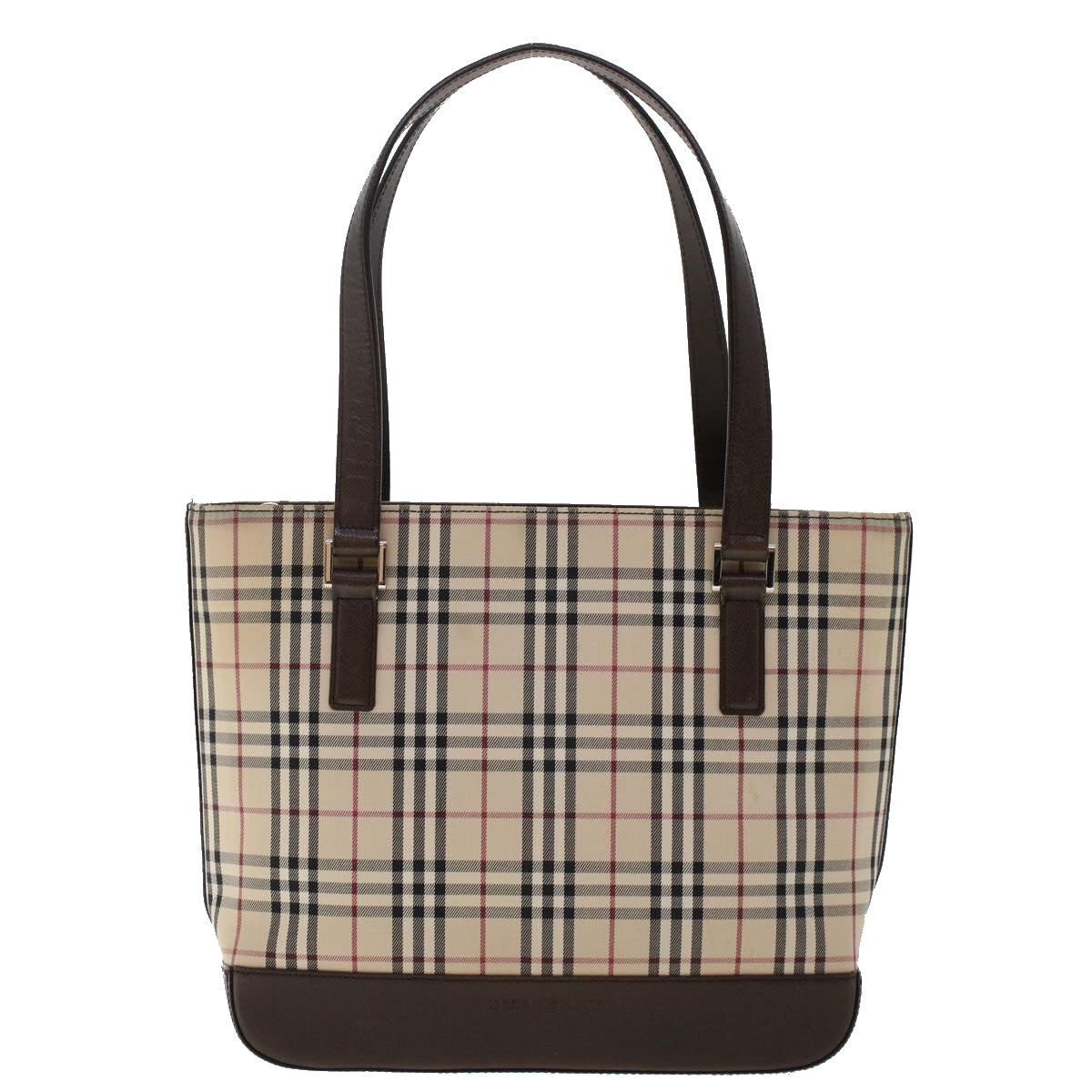 BURBERRY Nova Check Shoulder Bag Nylon Leather Beige Auth ep1207