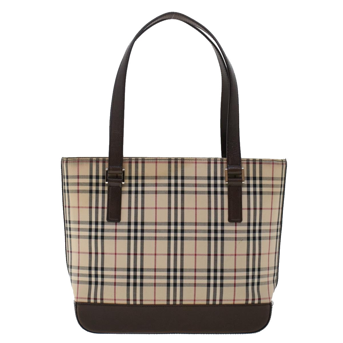 BURBERRY Nova Check Shoulder Bag Nylon Leather Beige Auth ep1207 - 0