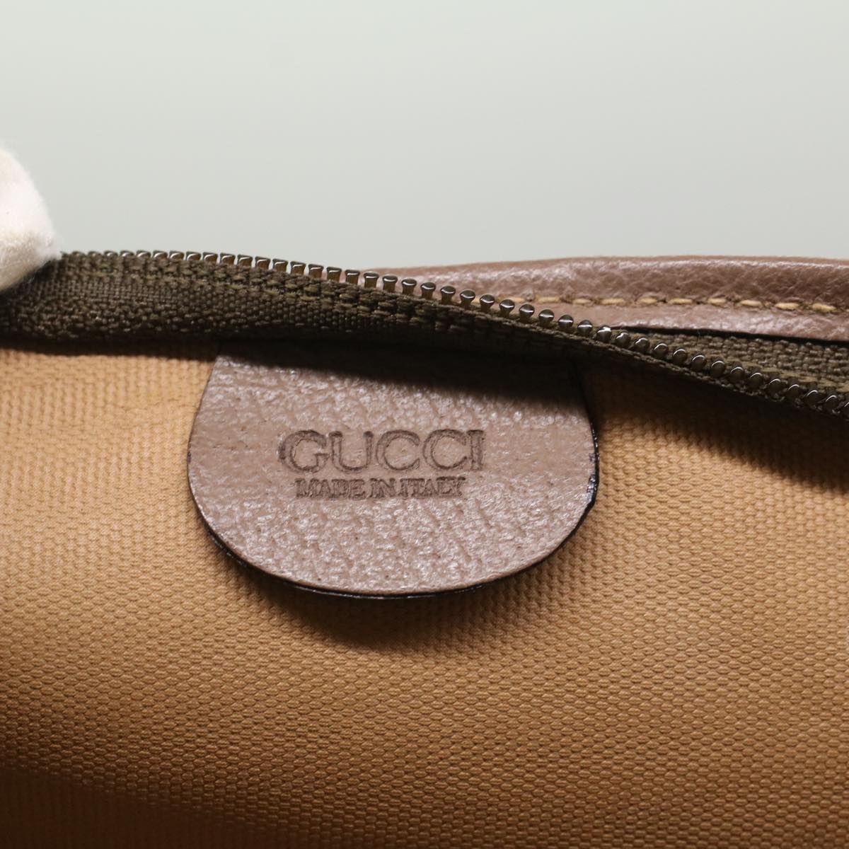 GUCCI GG Canvas Clutch Bag PVC Leather Beige 014-270-6053 Auth ep1244