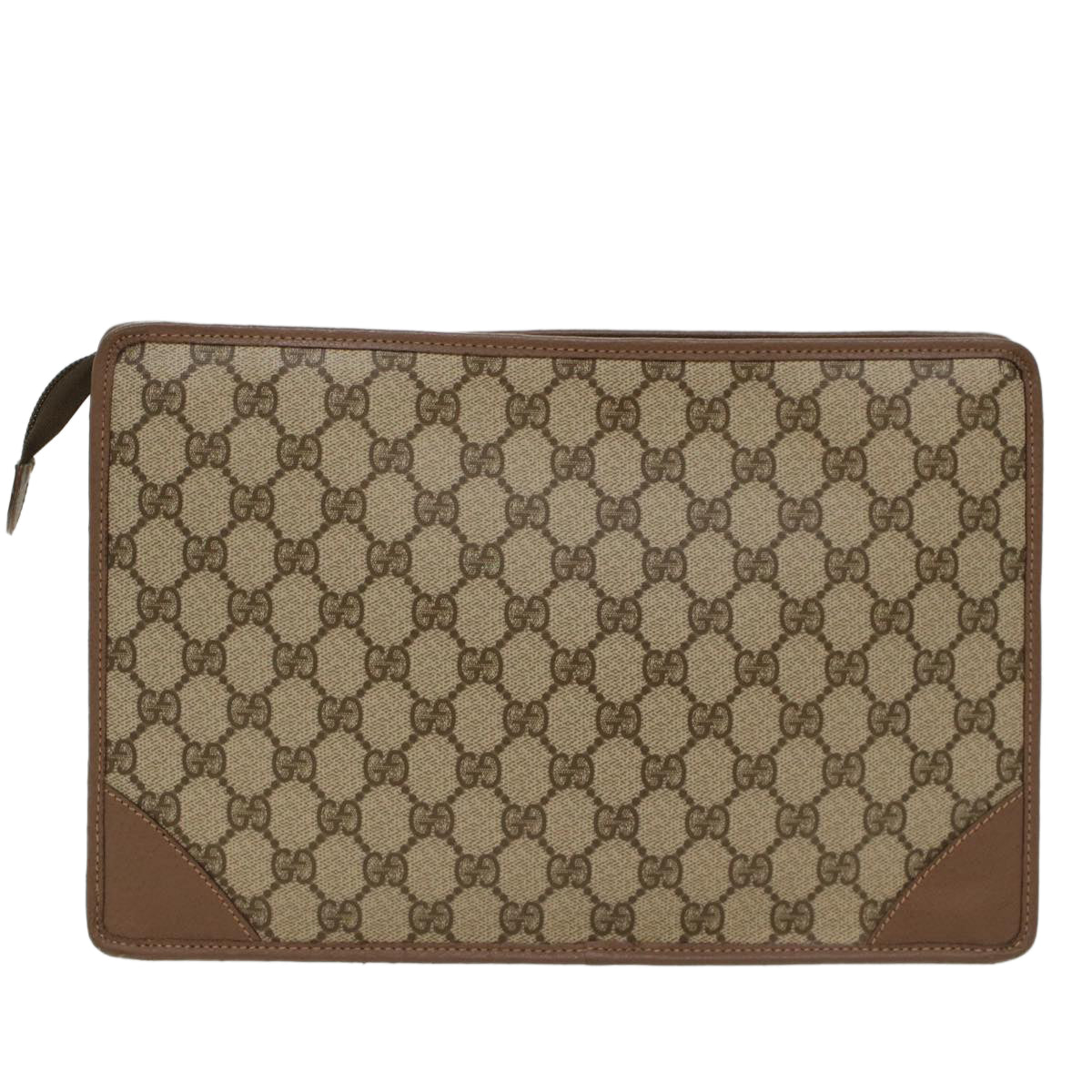 GUCCI GG Canvas Clutch Bag PVC Leather Beige 014-270-6053 Auth ep1244 - 0