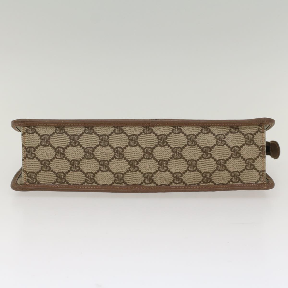 GUCCI GG Canvas Clutch Bag PVC Leather Beige 014-270-6053 Auth ep1244