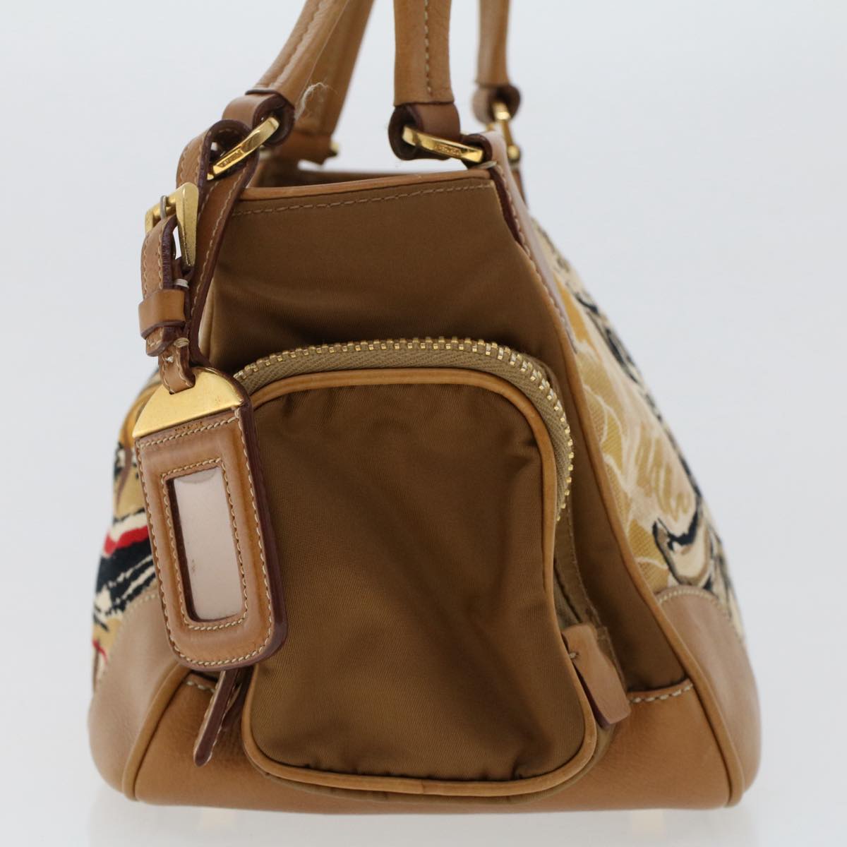 PRADA Shoulder Bag Canvas Brown Auth ep1246
