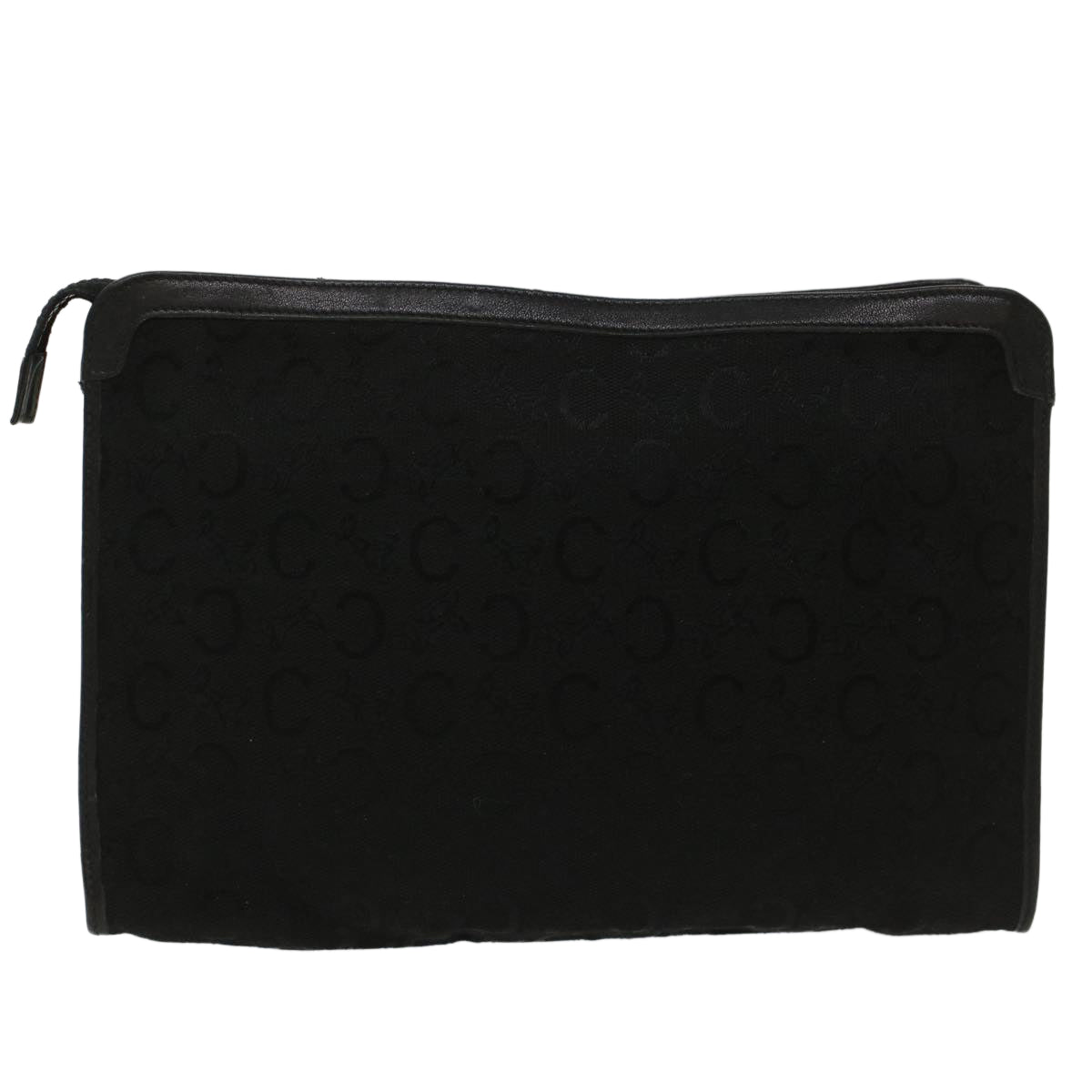 CELINE C Macadam Canvas Clutch Bag Black Auth ep1277 - 0