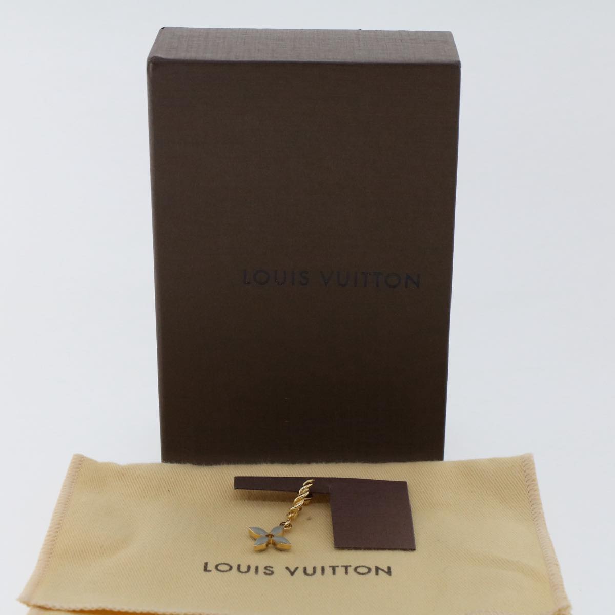 LOUIS VUITTON Earring Gold Tone LV Auth ep1286
