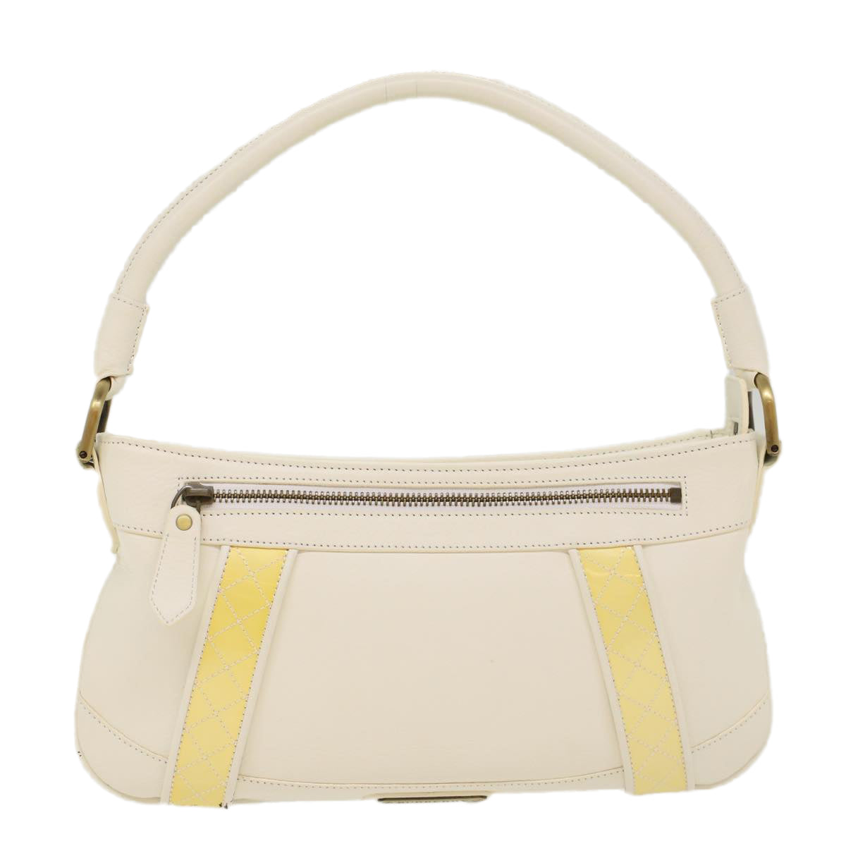 BURBERRY Shoulder Bag Leather White Auth ep1291