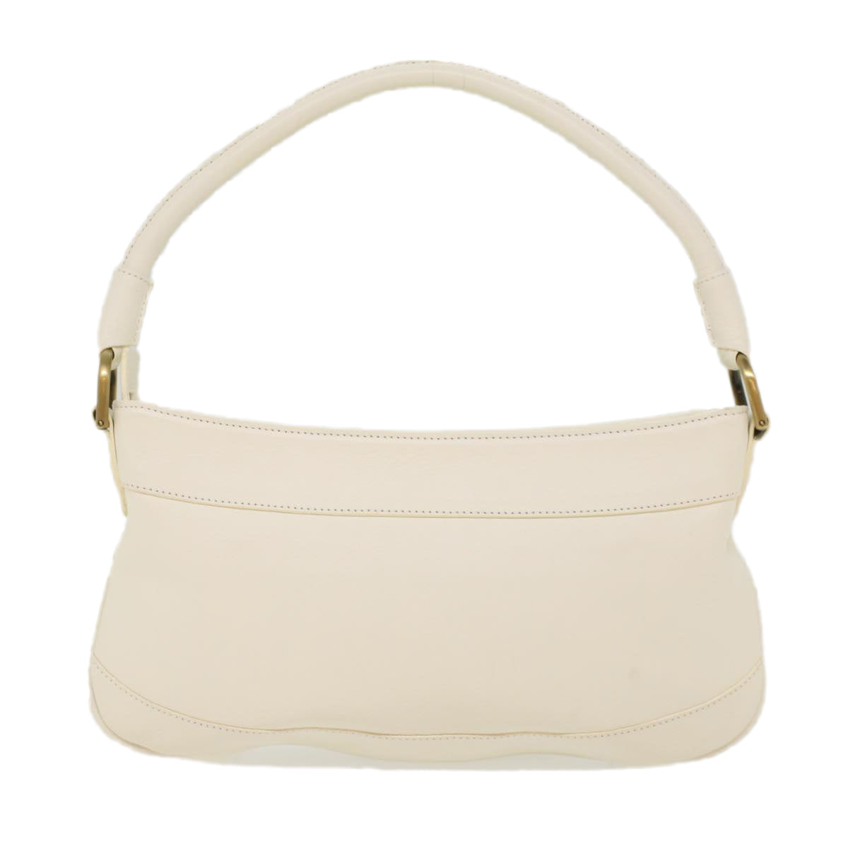 BURBERRY Shoulder Bag Leather White Auth ep1291