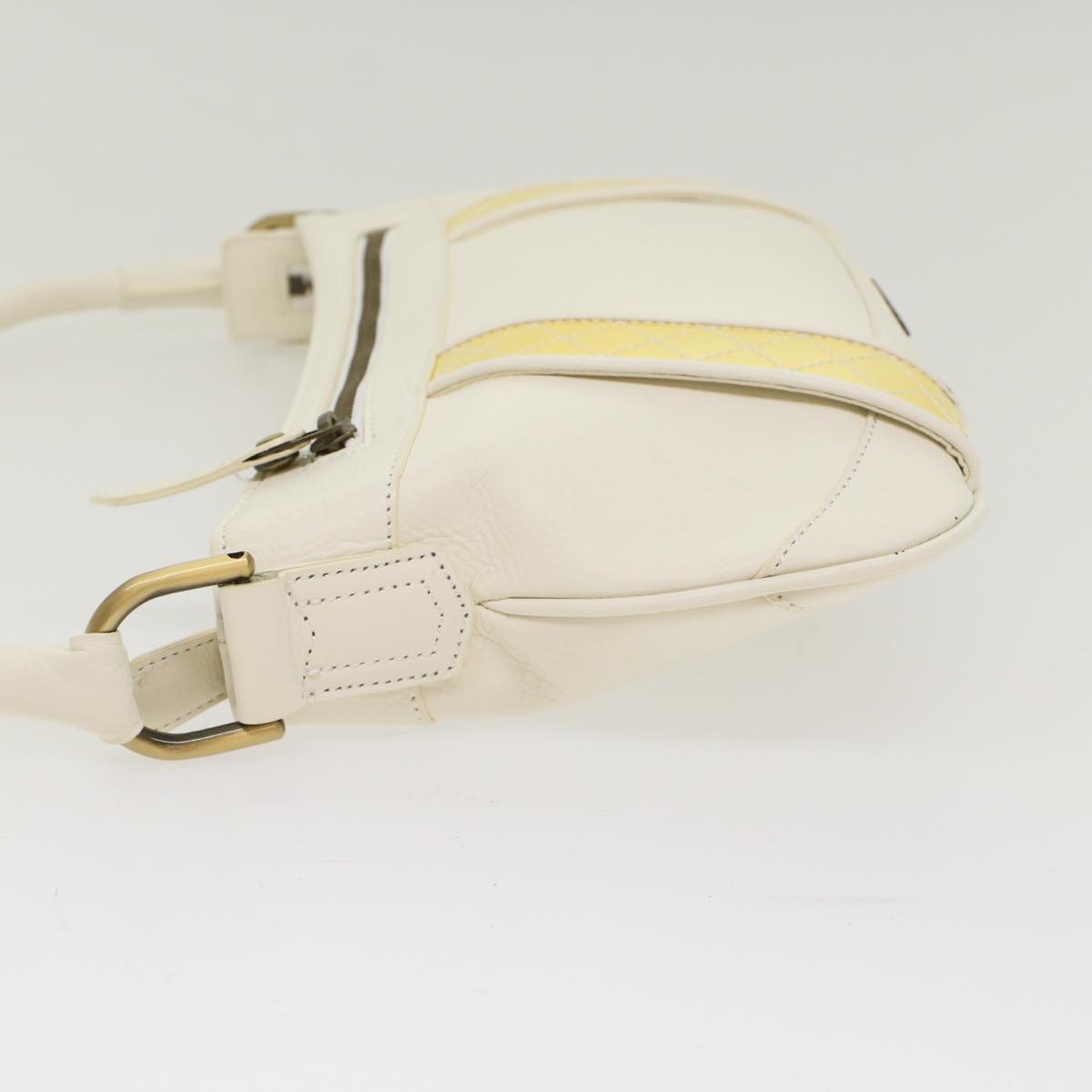 BURBERRY Shoulder Bag Leather White Auth ep1291