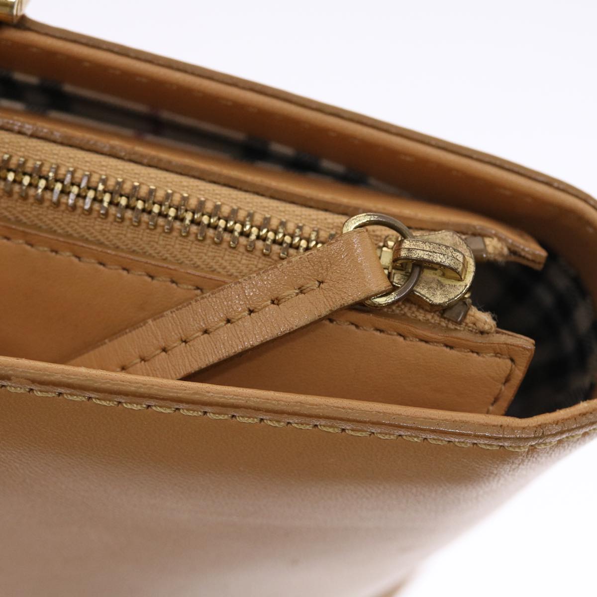 BURBERRY Hand Bag Leather Beige Auth ep1293