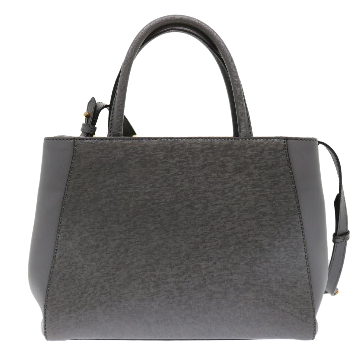 FENDI To Joule Hand Bag Leather 2way Gray Auth ep1294