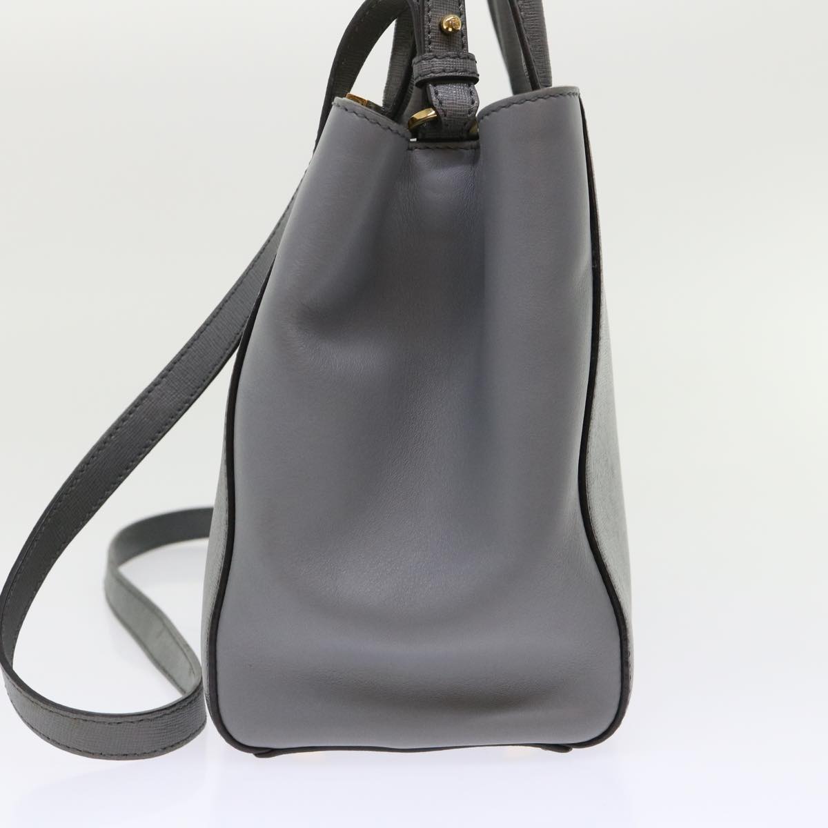 FENDI To Joule Hand Bag Leather 2way Gray Auth ep1294