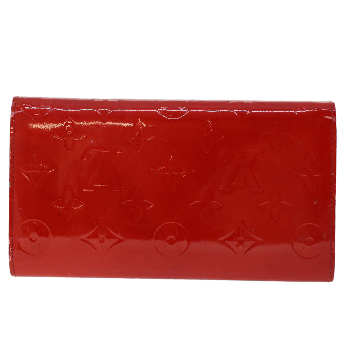 LOUIS VUITTON Vernis Porte Tresol International Wallet Red M91165 LV Auth ep1307 - 0