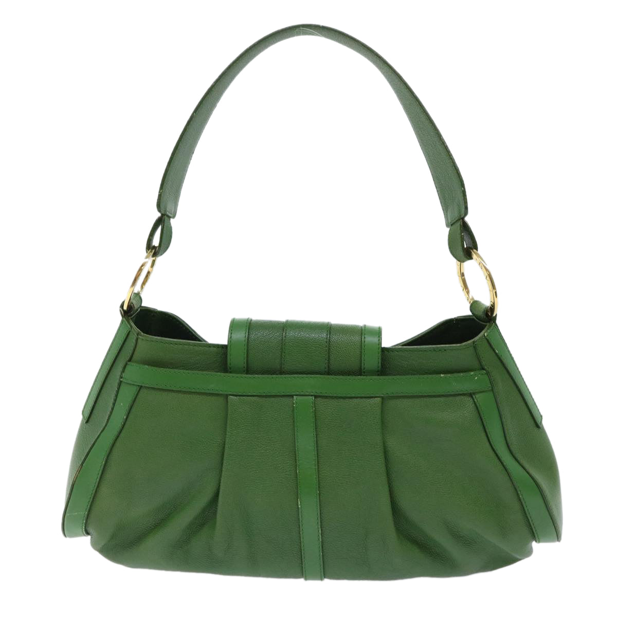 BVLGARI Shoulder Bag Leather Green Auth ep1308 - 0