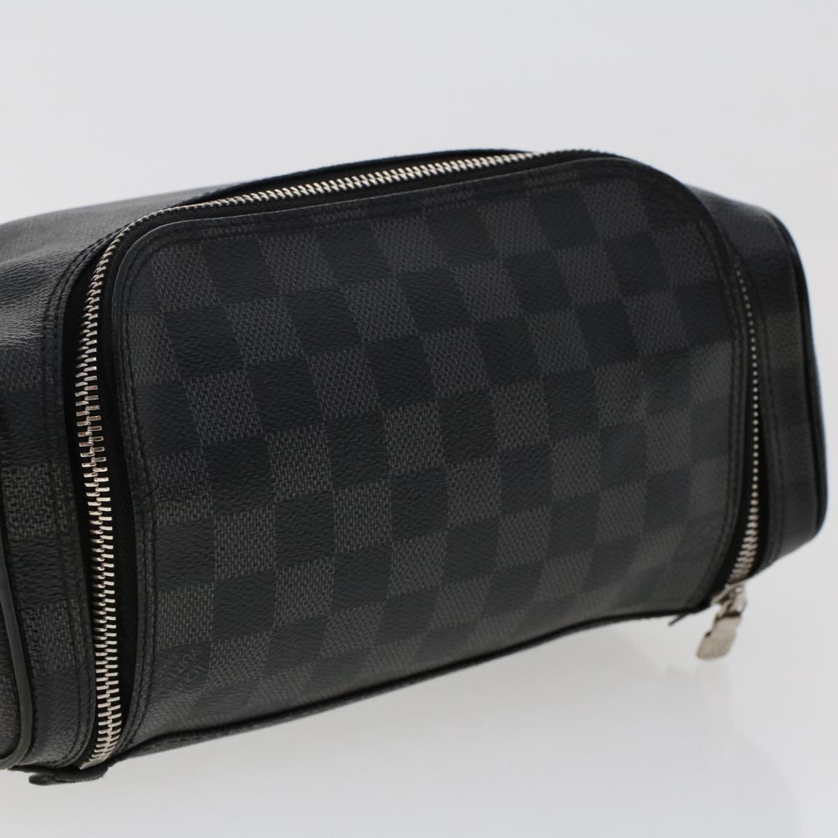 LOUIS VUITTON Damier Graphite Toiletry Pouch Clutch Bag N47625 LV Auth ep1320